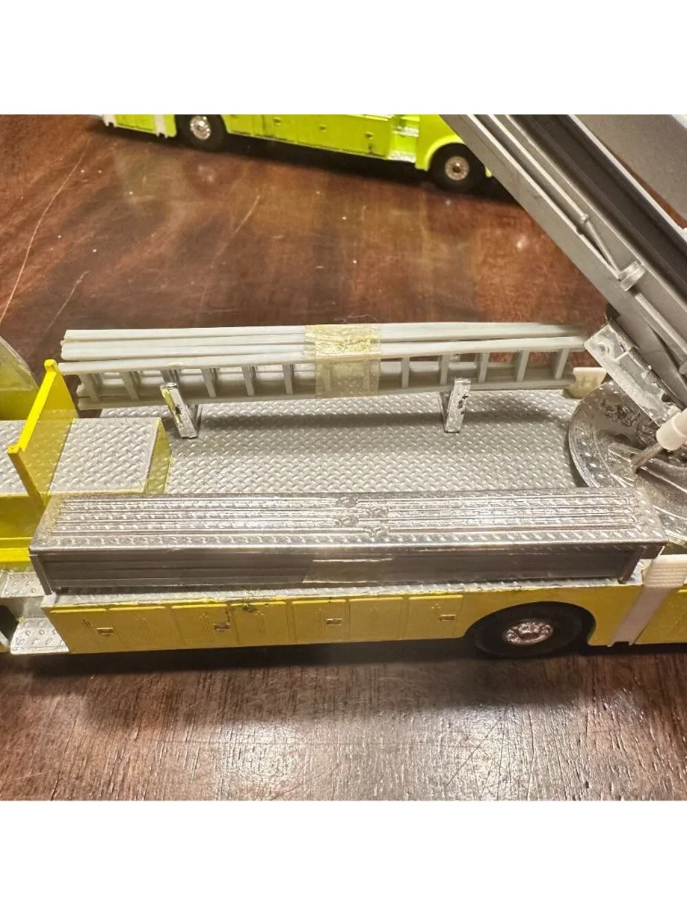 Two Playart GATA Die Cast Fire Engines Green & Yellow
